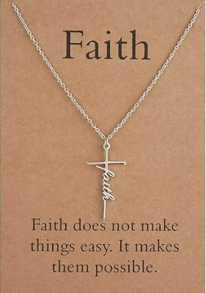 Faith Stainless Steel Pendant Necklace