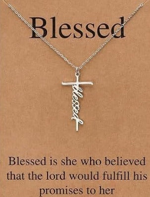 Blessed Stainless Steel Pendant Necklace