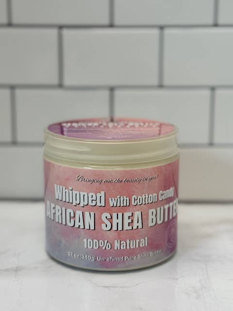 Whipped African Ivory Shea Butter, Cotton Candy - 12oz