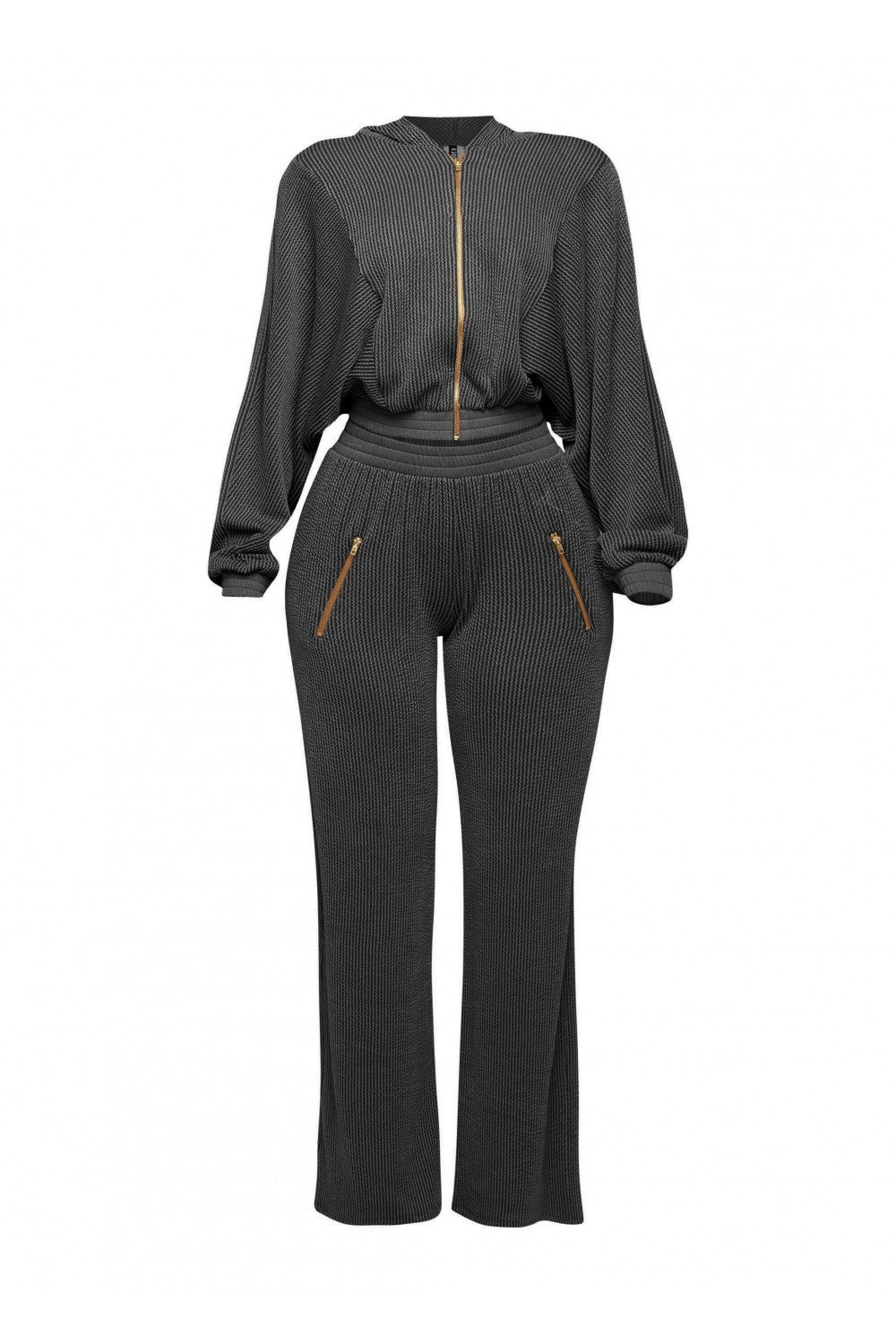 Zippered Hoodie & Pants Set.