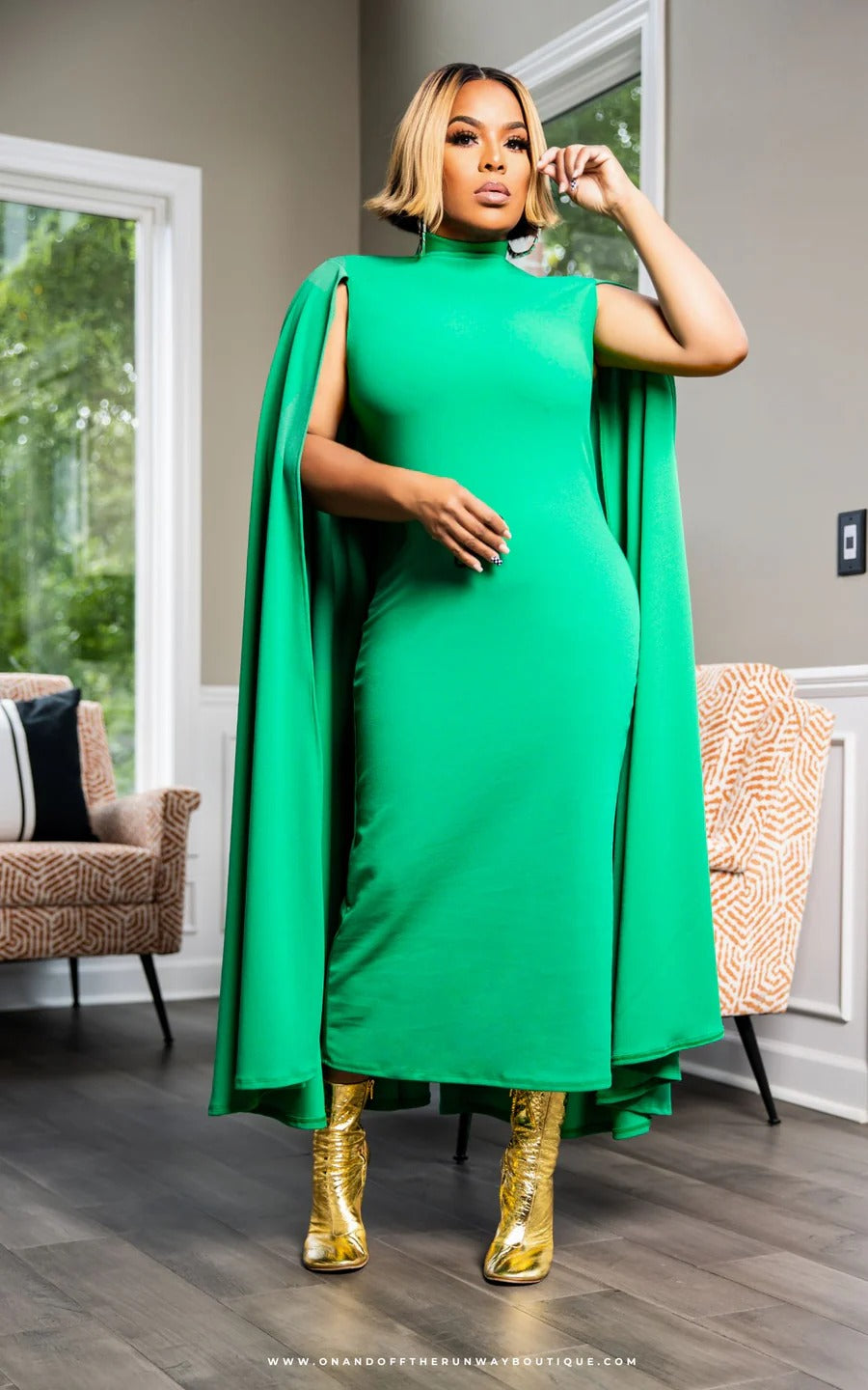 Cape dress green best sale