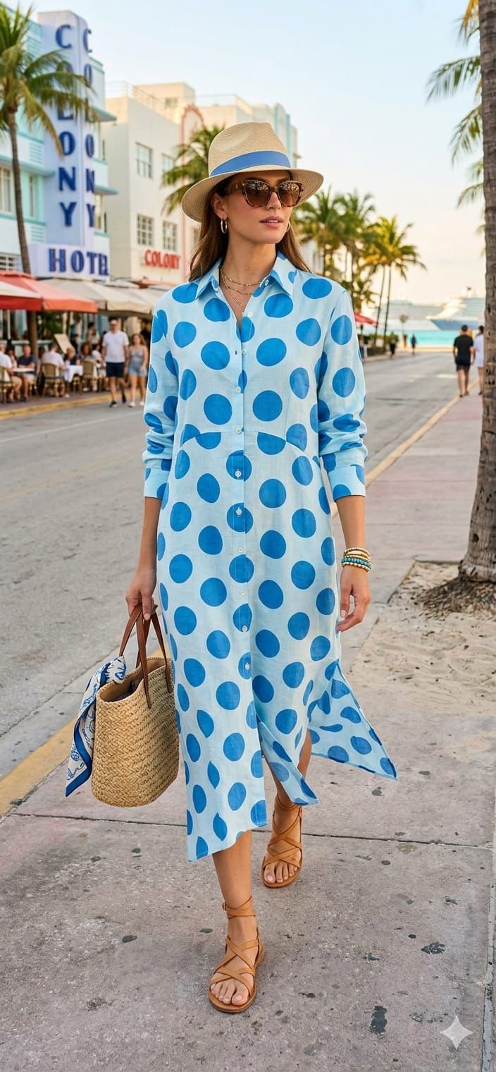 Ocean Breeze Shirt Dress