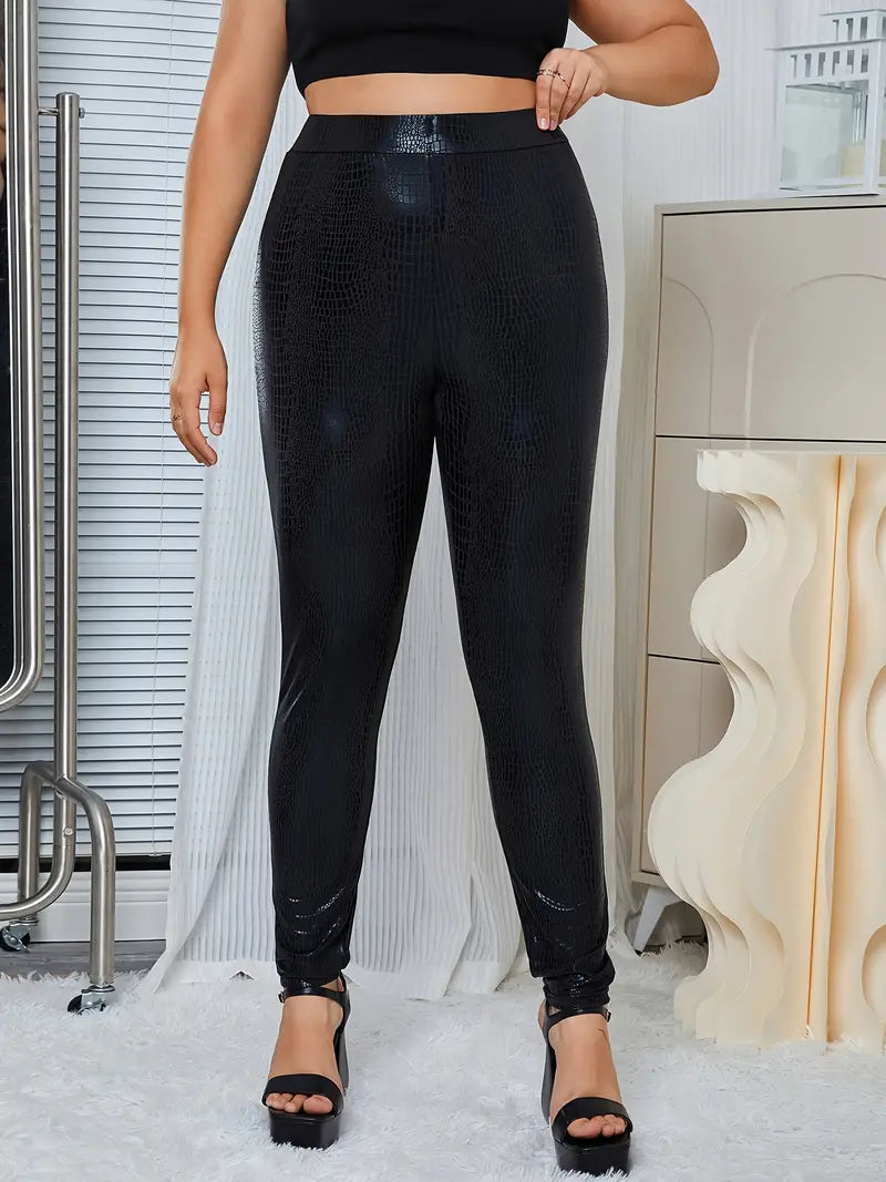 Faux Snakeskin Tights