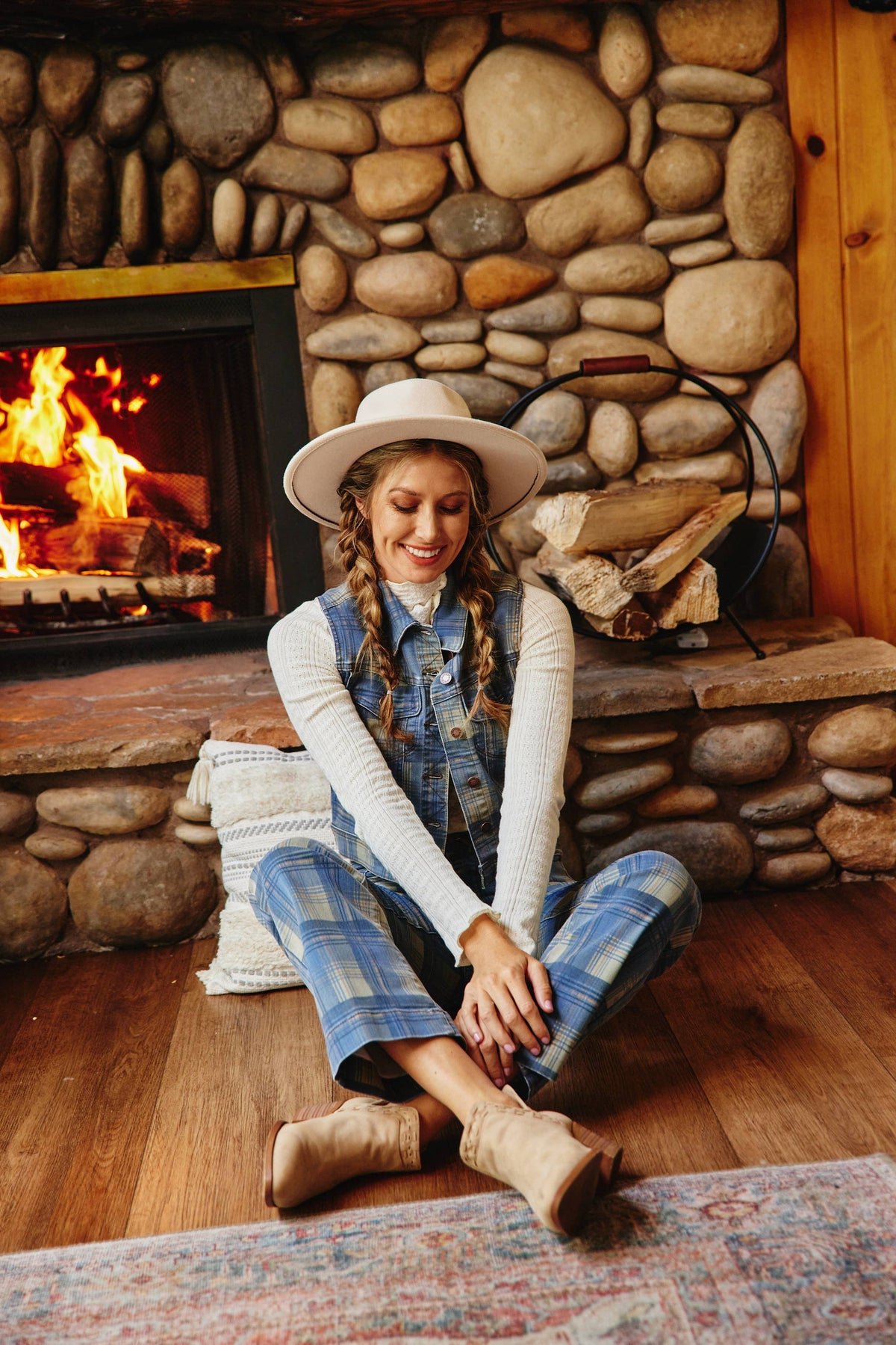 HW Vintage Look Plaid Straight: BL/PLAID / 11(30)