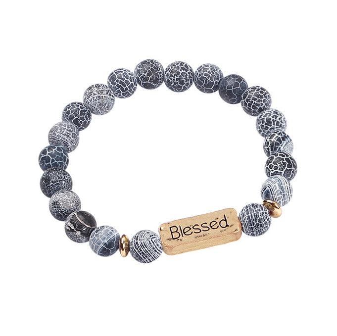 Blessed Gray Mosaic Beaded Bracelet