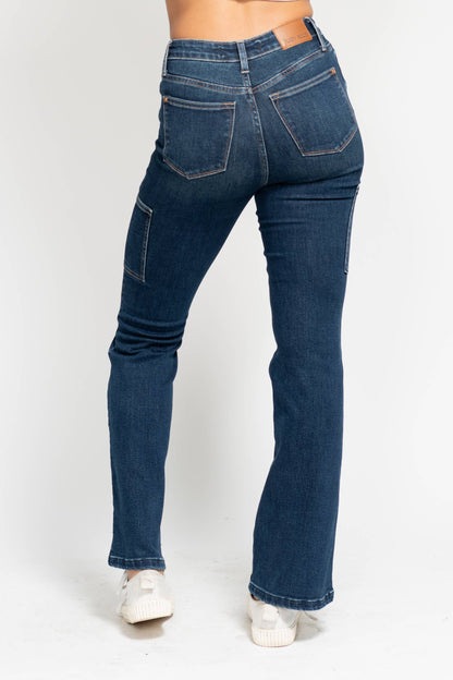 High Waisted Cargo Bootcut: DK / 15(32)