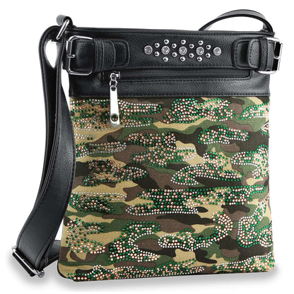 Camo Design Rhinestone Crossbody Sling - Camo: Camo