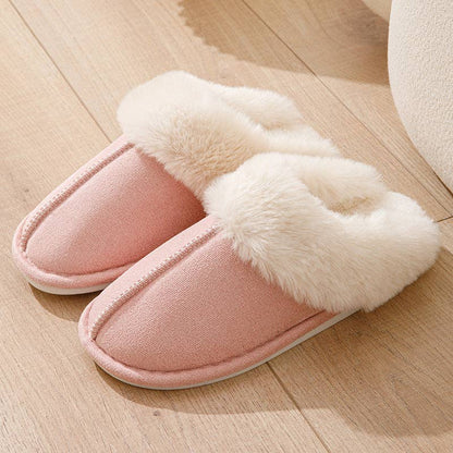 Fuzzy Slippers Stripe Design Soft TPR Sole Casual Home Footwear: Brown / 38-39