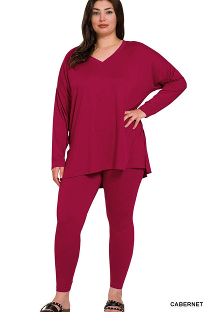 Plus Microfiber Loungewear Set - Zenana: +BRIGHT BLUE-148057 / 1X