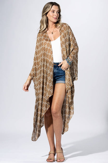 Walnut Medallion Kimono: WALNUT