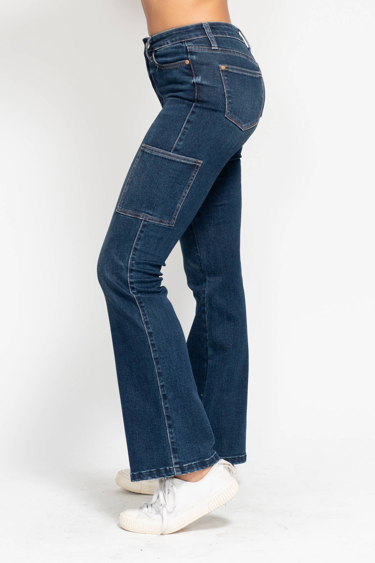 High Waisted Cargo Bootcut: DK / 11(30)