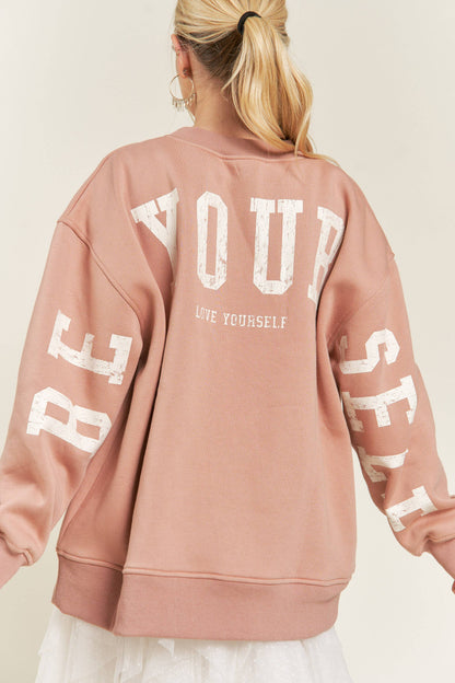 BE YOUR SELF SWEATSHIRT - JJT6144: CAMEL / S