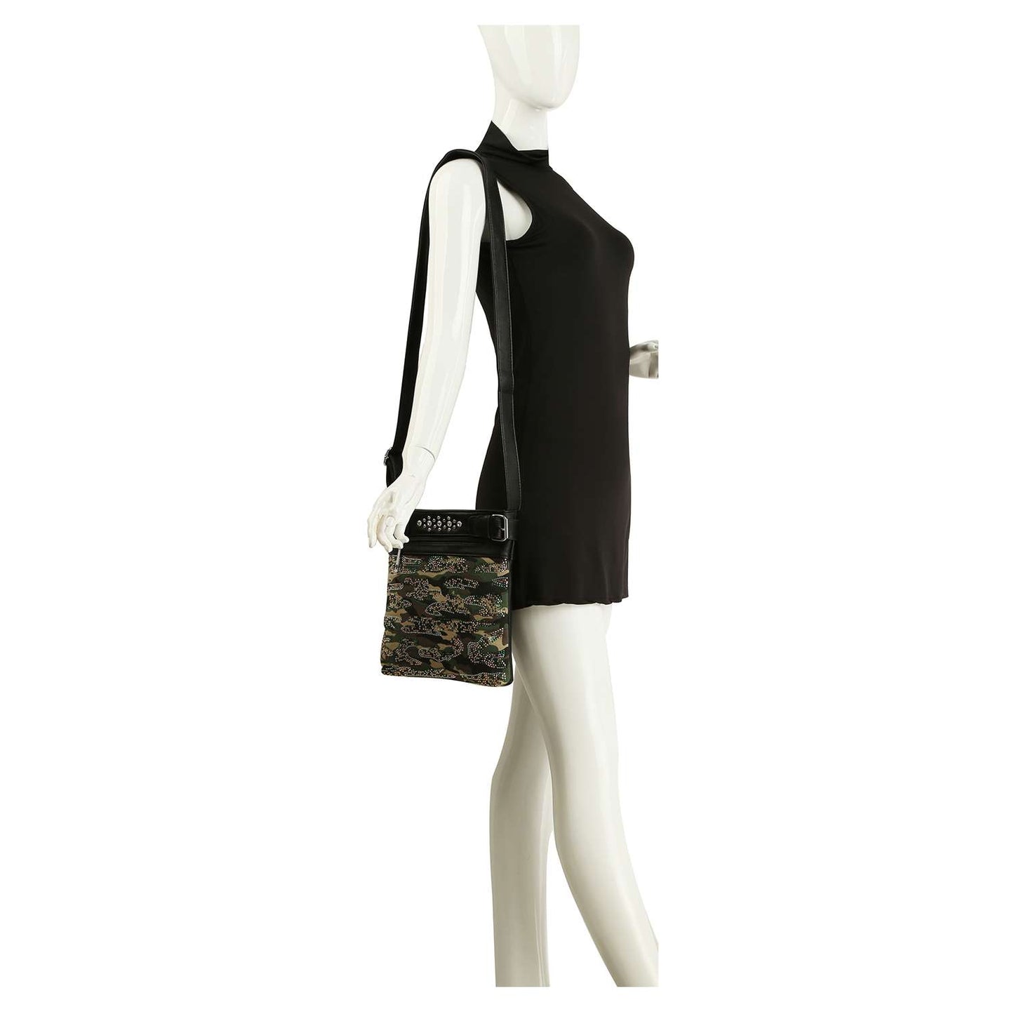 Camo Design Rhinestone Crossbody Sling - Camo: Camo