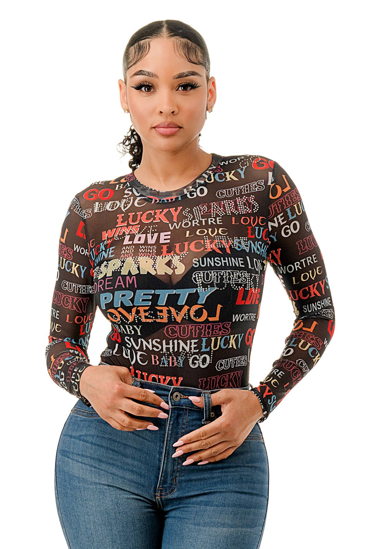 (ST4437) Love Letters Bodysuit (2 colors): White / L