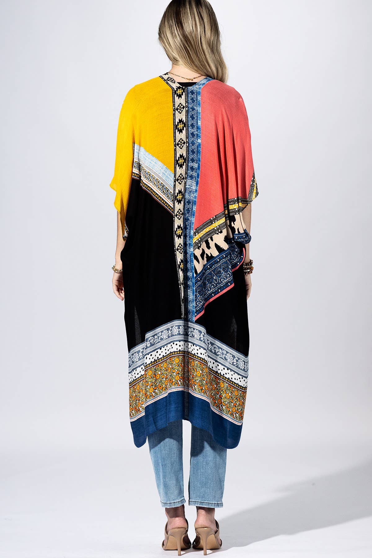 Sienna Patchwork Kimono: YELLOW MULTI / 2 / One Size