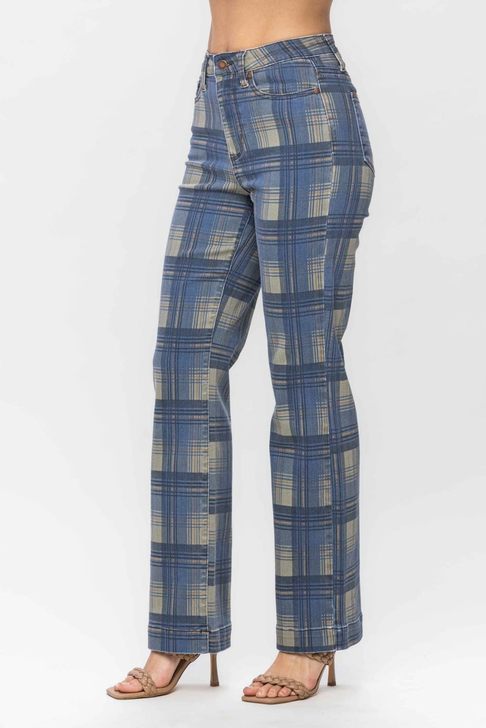 HW Vintage Look Plaid Straight: BL/PLAID / 13(31)