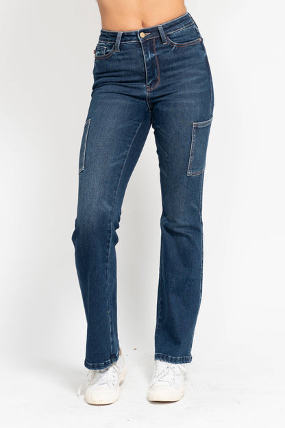 High Waisted Cargo Bootcut: DK / 13(31)