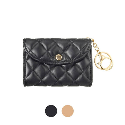 Quilted Mini Wallet Bag Charm - BGC1315: Black