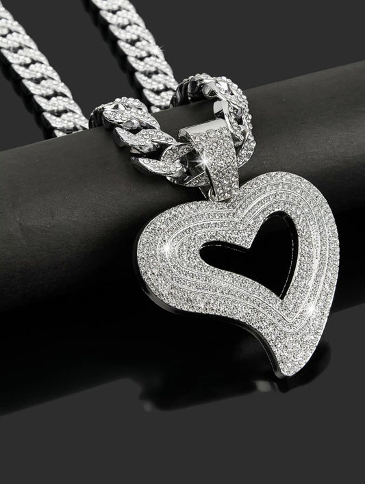 Hollow Bling Heart Necklace