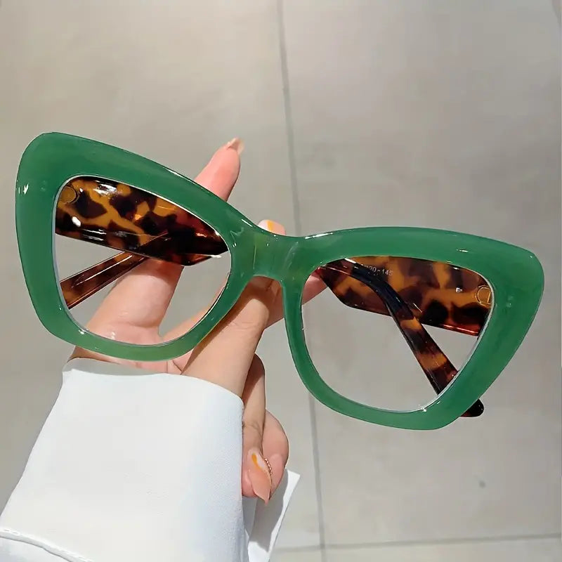 Green Leopard Glam Frames