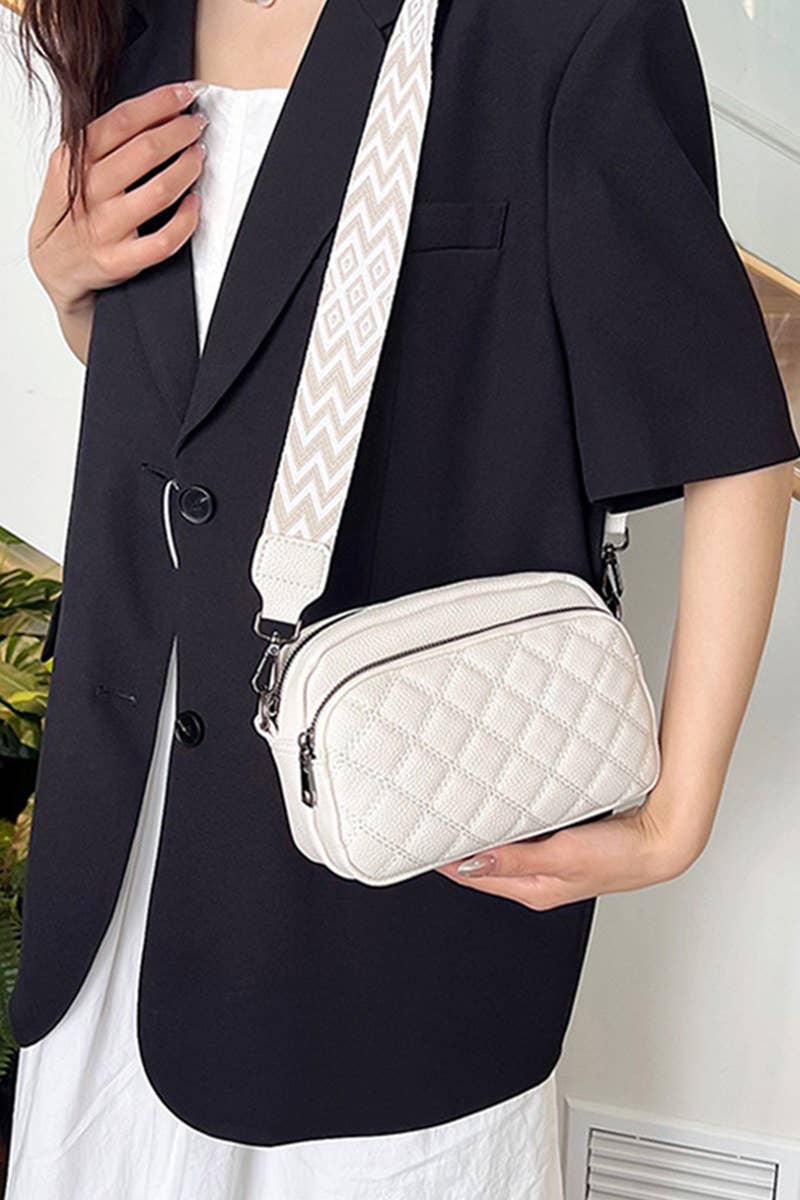 ,...SI-26767 Quilted Vegan Leather Crossbody Camera Bag: IVORY-172038 / OS
