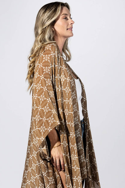 Walnut Medallion Kimono: WALNUT