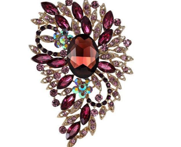 Encrusted Purple Royalty Spread Brooch