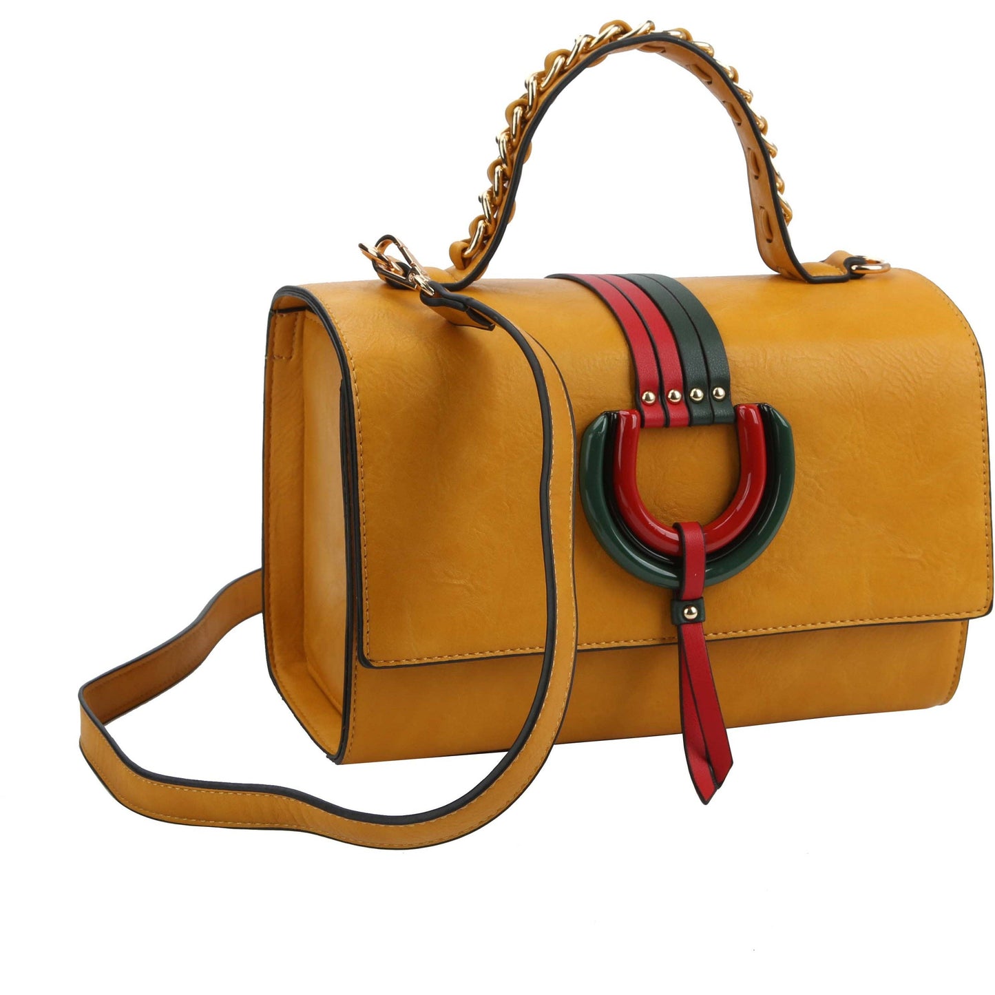 Top Handle handBag 2pcs set wallet: BROWN