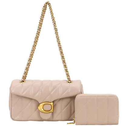 2IN1 QUILTED DESIGN CROSSBODY BAG W WALLET SET, KC 9185A: BK