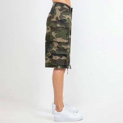 PLUS SIZE CAMOUFLAGE MULTI POCKETS CARGO JORTS