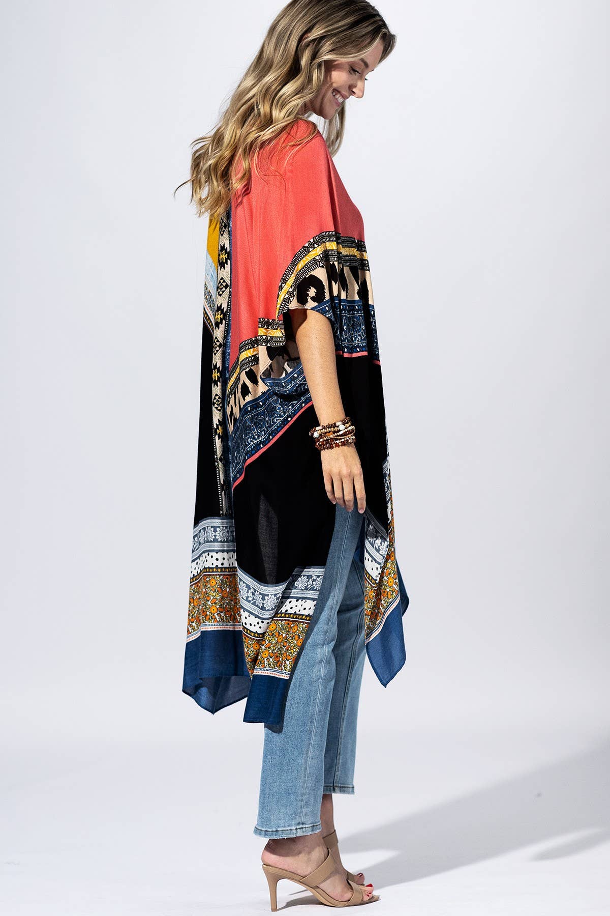 Sienna Patchwork Kimono: YELLOW MULTI / 2 / One Size