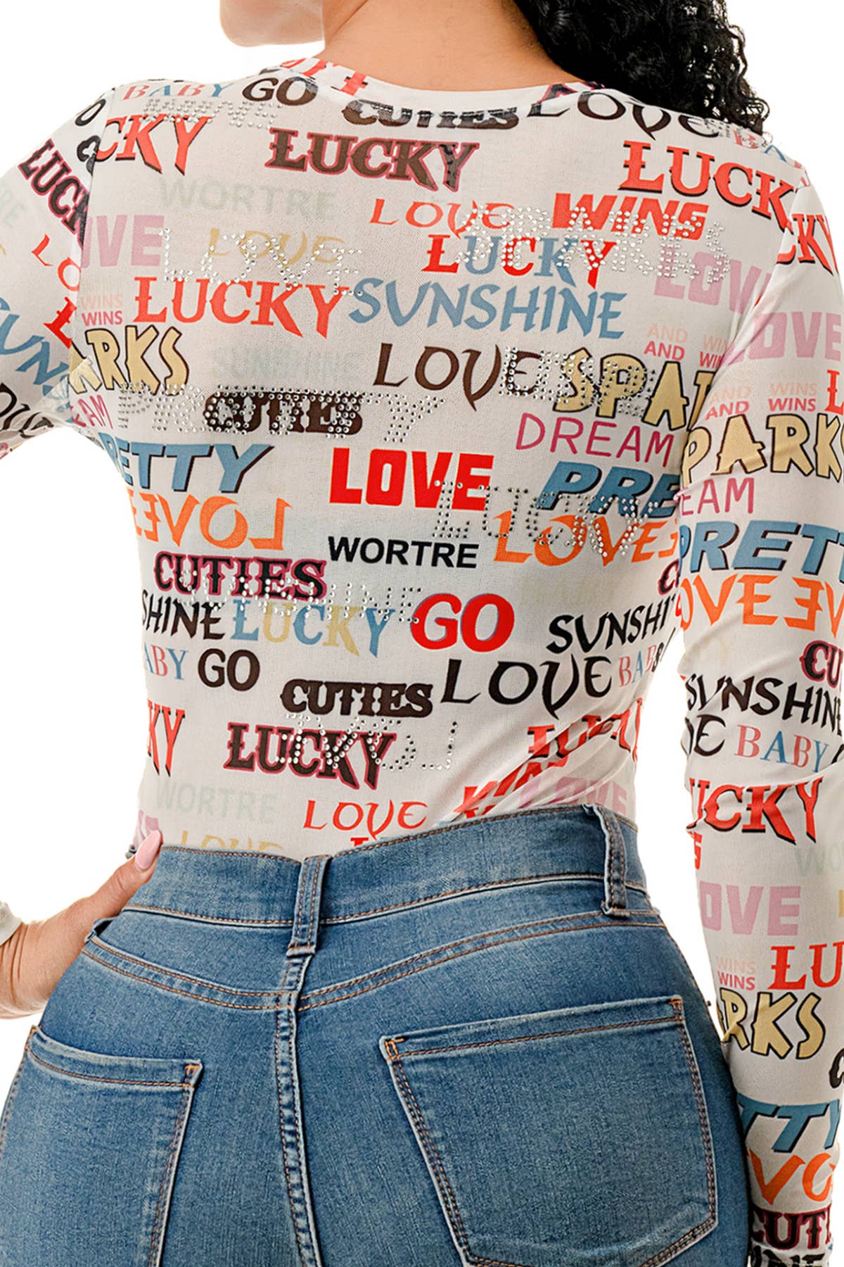 (ST4437) Love Letters Bodysuit (2 colors): Black / M