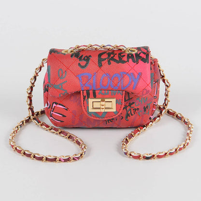 Multi Fonts Gradient Clutch: Burgundy
