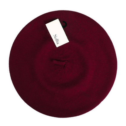 Ladies Winter Beret, 100% Cotton: Olive