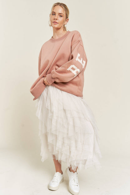 BE YOUR SELF SWEATSHIRT - JJT6144: CAMEL / XL