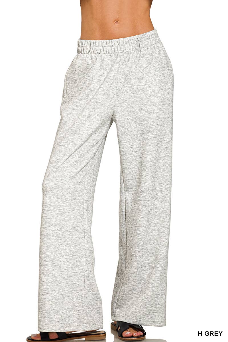 Plus Scuba Side Slit Top & Pants 2PC Set: +HUNTER GREEN-203717 / 1X