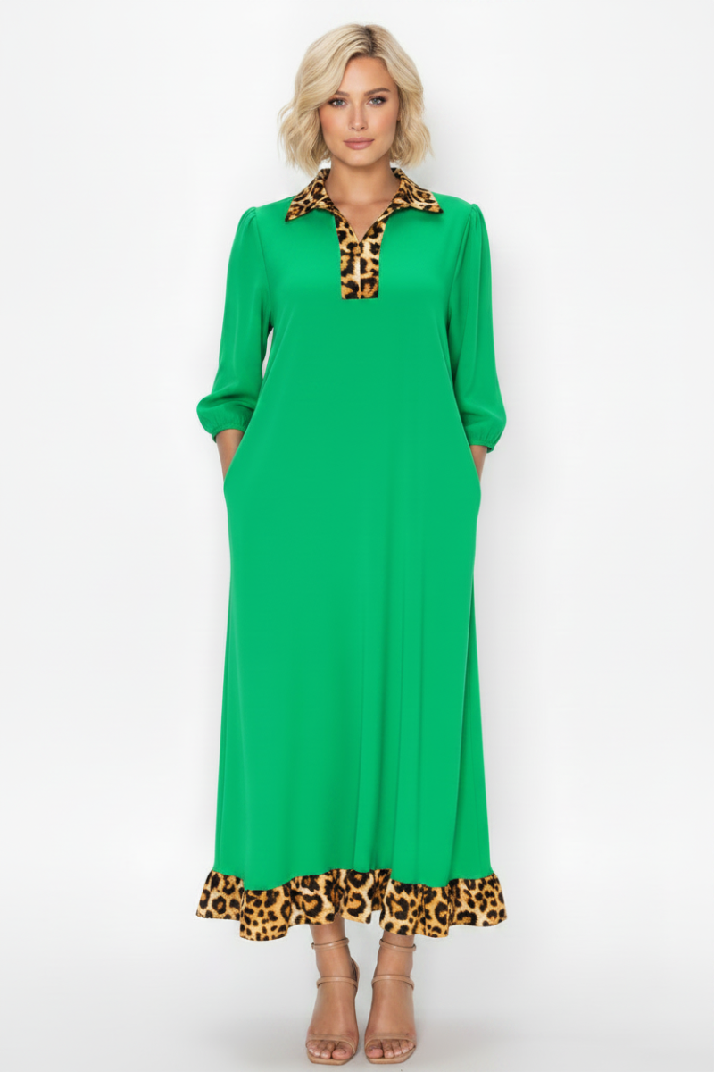 PLUS SIZE RUFFLED HEM AND ASYMMETRICAL DETAIL MIDI DRESS: Plus Size / Pink / 2XL