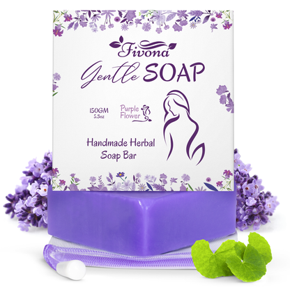 HERBAL FEMININE YONI SOAP WITH FOAM BAG PURPLE FLOWER 5.3OZ
