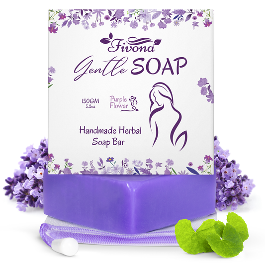 HERBAL FEMININE YONI SOAP WITH FOAM BAG PURPLE FLOWER 5.3OZ