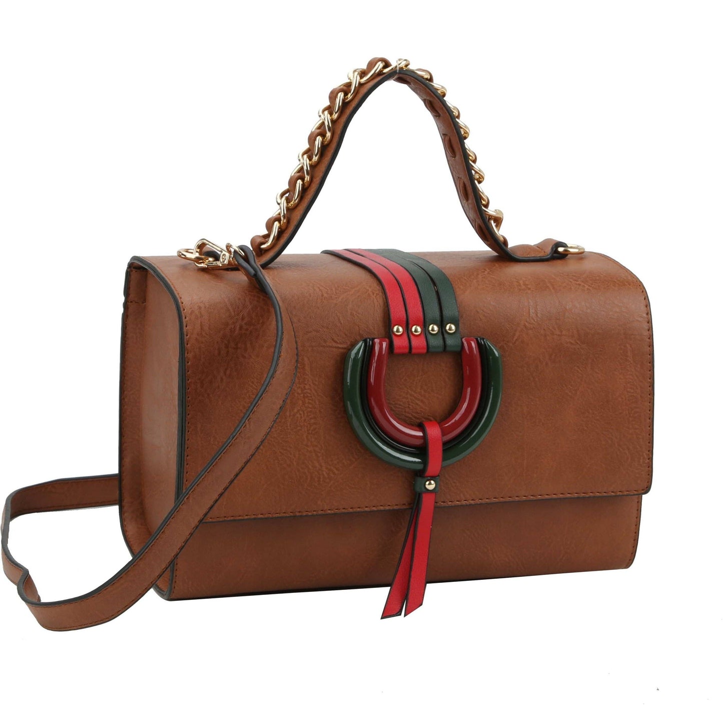 Top Handle handBag 2pcs set wallet: BROWN