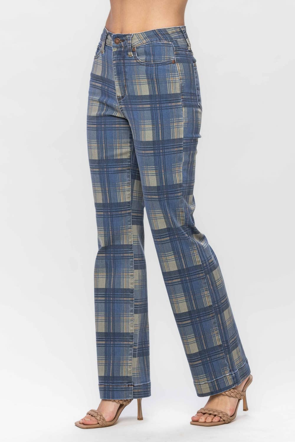 HW Vintage Look Plaid Straight: BL/PLAID / 13(31)