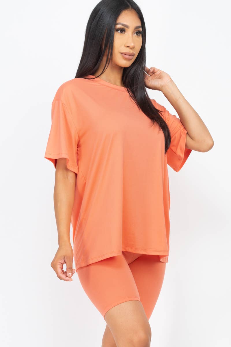 Loose Fit Top & Bike Shorts Set: Daylily Yellow / M