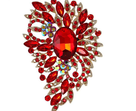 Encrusted Ruby Spread Brooch
