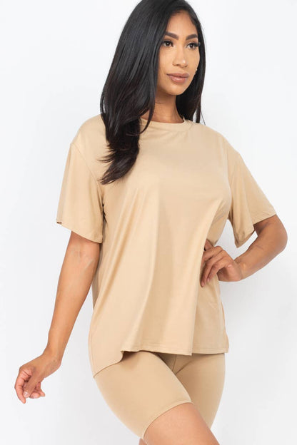 Loose Fit Top & Bike Shorts Set: Daylily Yellow / L
