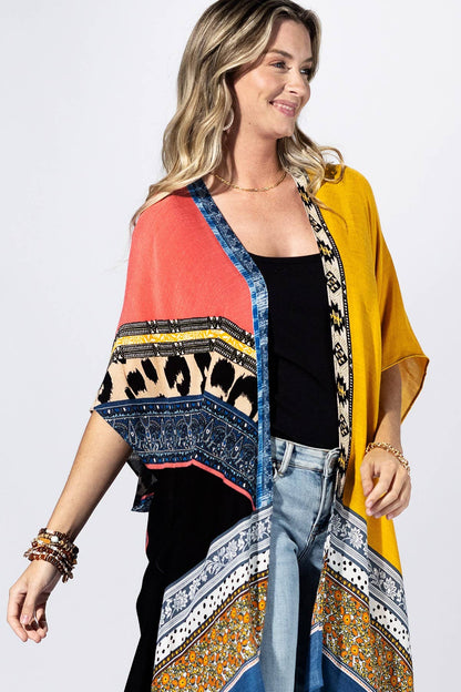 Sienna Patchwork Kimono: YELLOW MULTI / 2 / One Size
