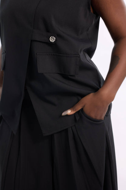 26007 - Women's Top & Skirt  2-Pcs Set - $25 Each (3-Pcs Pre Pack): Black / (M-L-1X) 3-Pcs