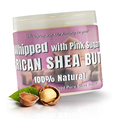 Whipped African Ivory Shea Butter, Pink Sugar - 12oz