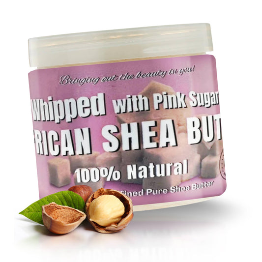 Whipped African Ivory Shea Butter, Pink Sugar - 12oz
