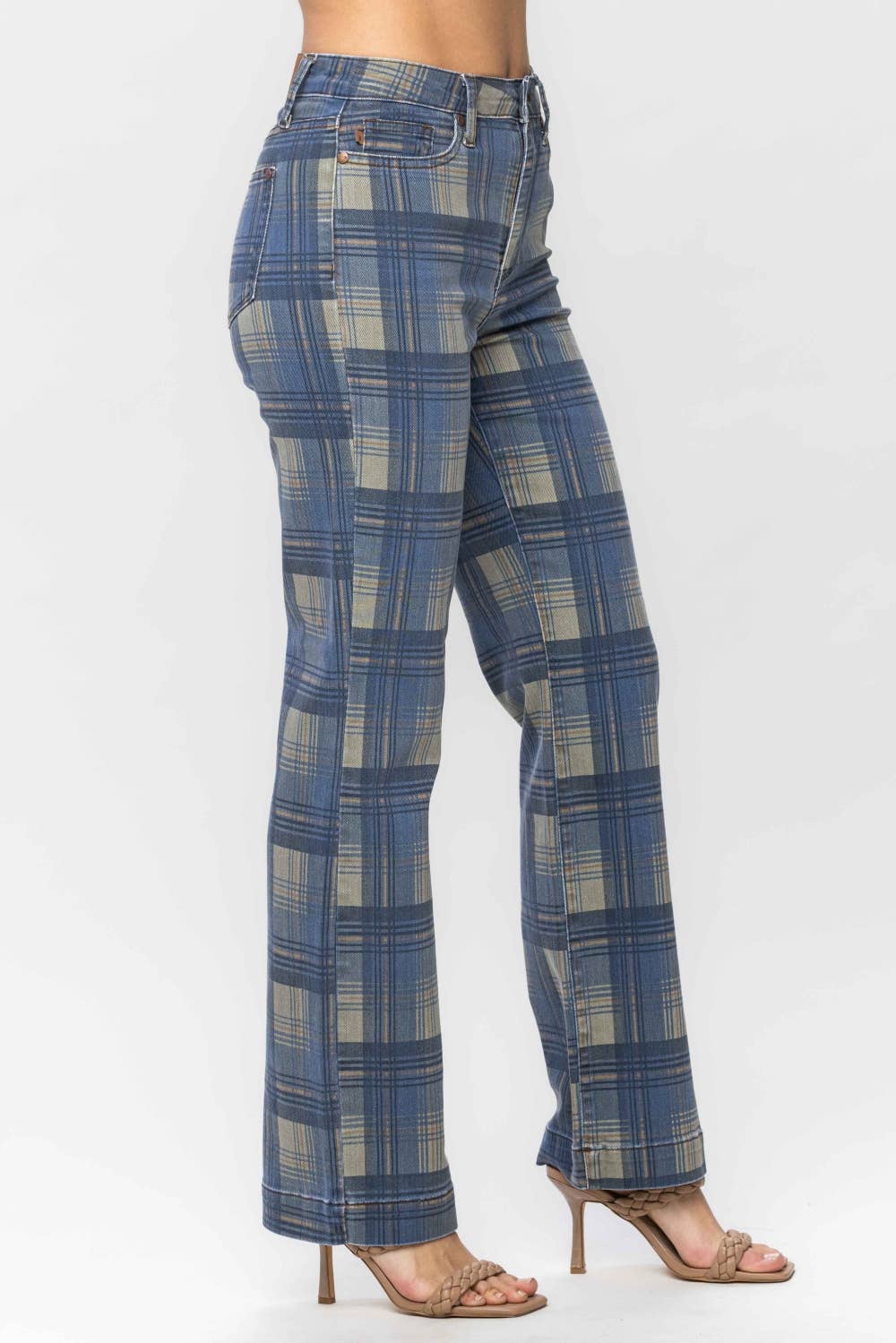 HW Vintage Look Plaid Straight: BL/PLAID / 13(31)
