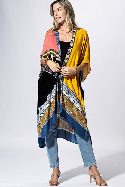 Sienna Patchwork Kimono: YELLOW MULTI / 2 / One Size